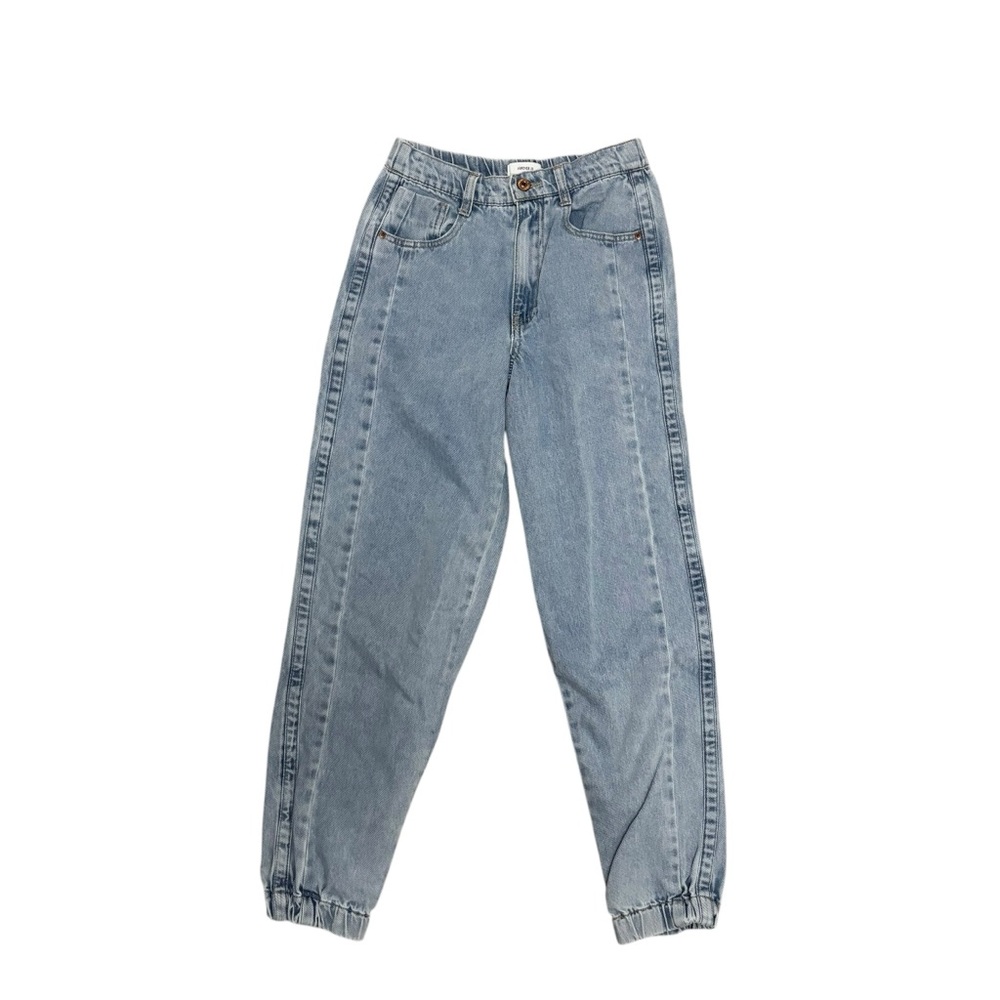Forever 21 denim jogger jeans light wash high waist juniors size XS